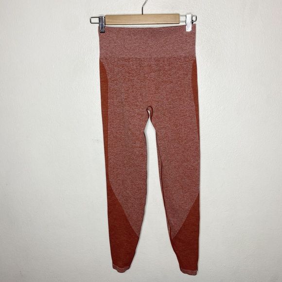 Victorias Secret PINK‎ Seamless Burnt Orange Leggings High Rise Women’s Small - Picture 1 of 10